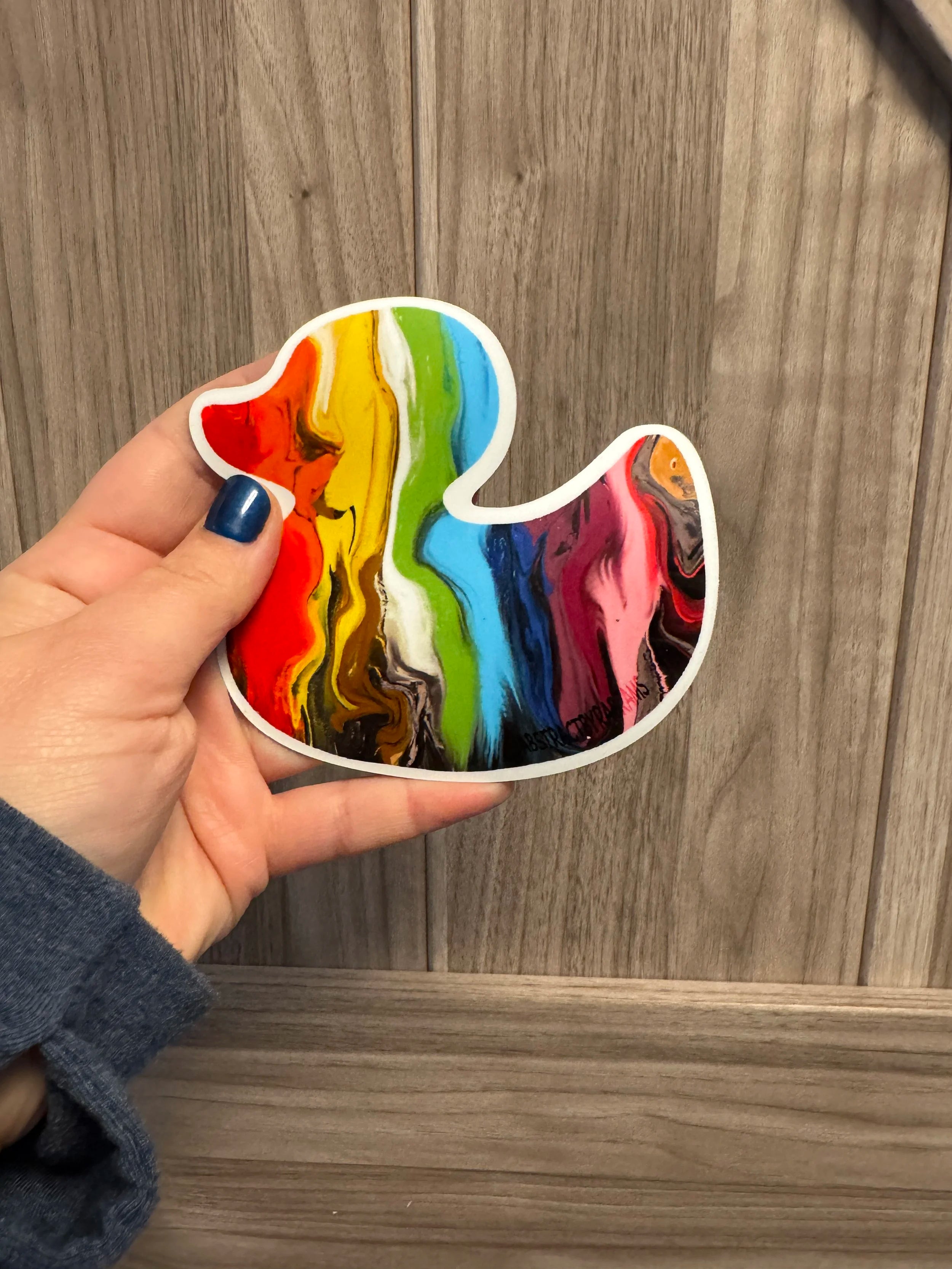 Progress Pride Rubber Duck Magnet, Car Magnet - 4"