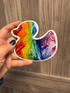 Rainbow Rubber Duck Magnet, Car Magnet - 4"