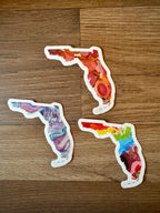 Florida State Shape Sticker - Trans Pride, Lesbian Pride and Progress Pride