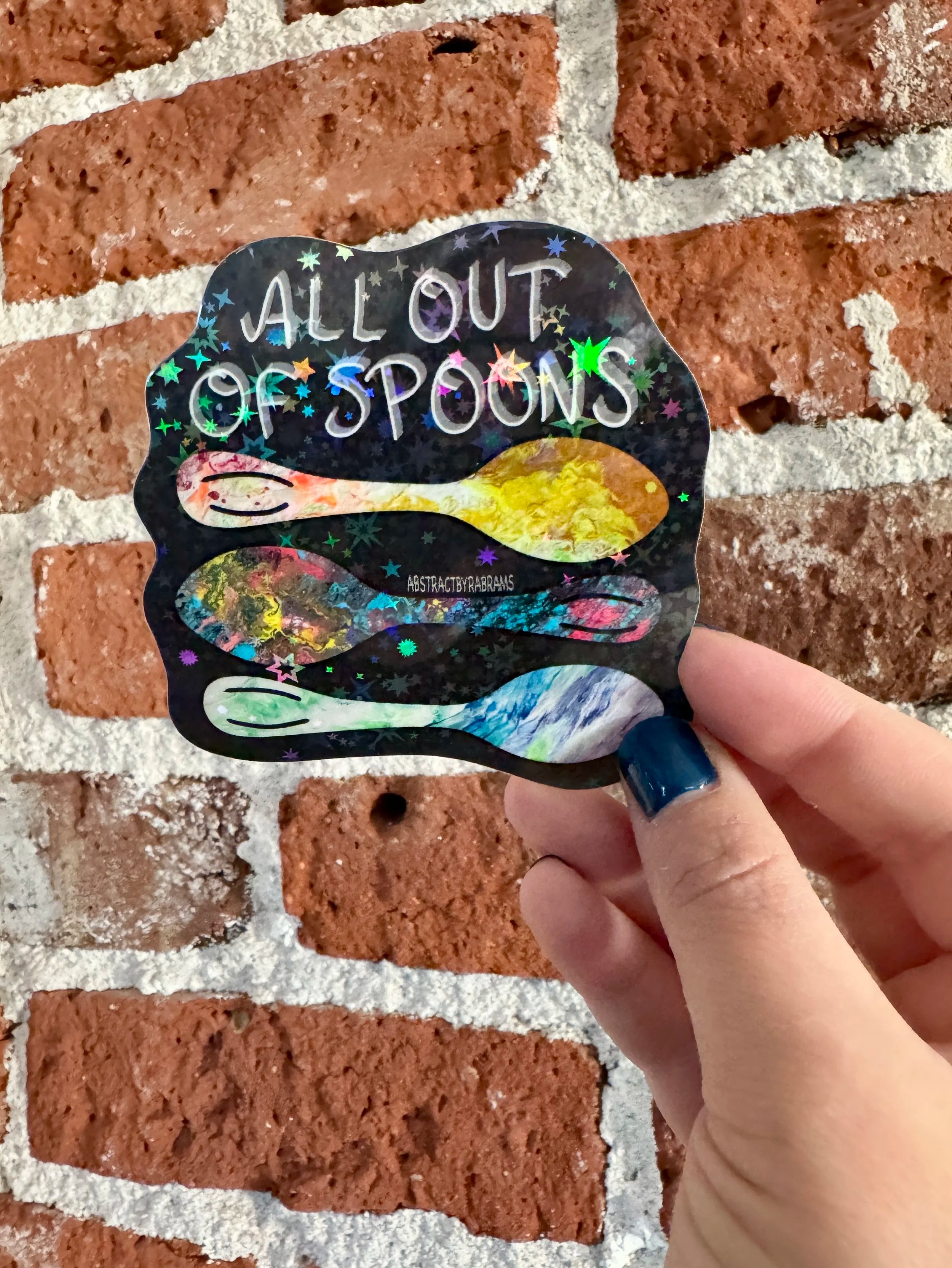 All Out of Spoons Glittery Sticker