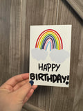 Happy Birthday Card with Rainbow - A2 - 100% PCW paper