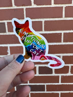 Progress Pride Emotional Support Cat, ~3", Vinyl