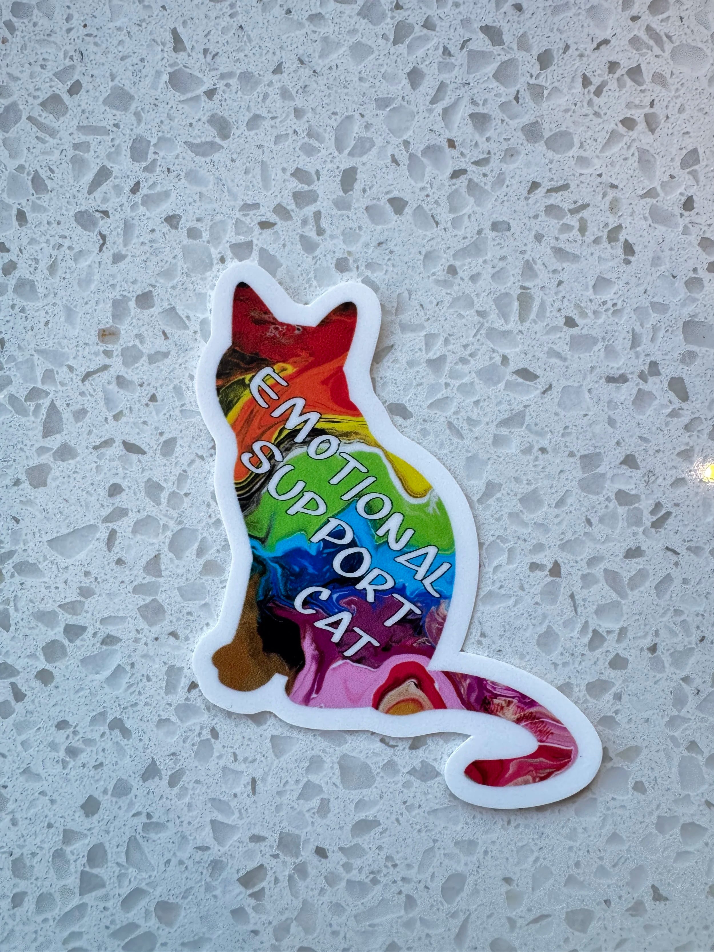Progress Pride Emotional Support Cat, ~3", Vinyl