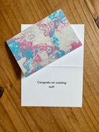 Clearance - Congrats on Coming Out! Trans Pride Greeting Card - 4"x6"