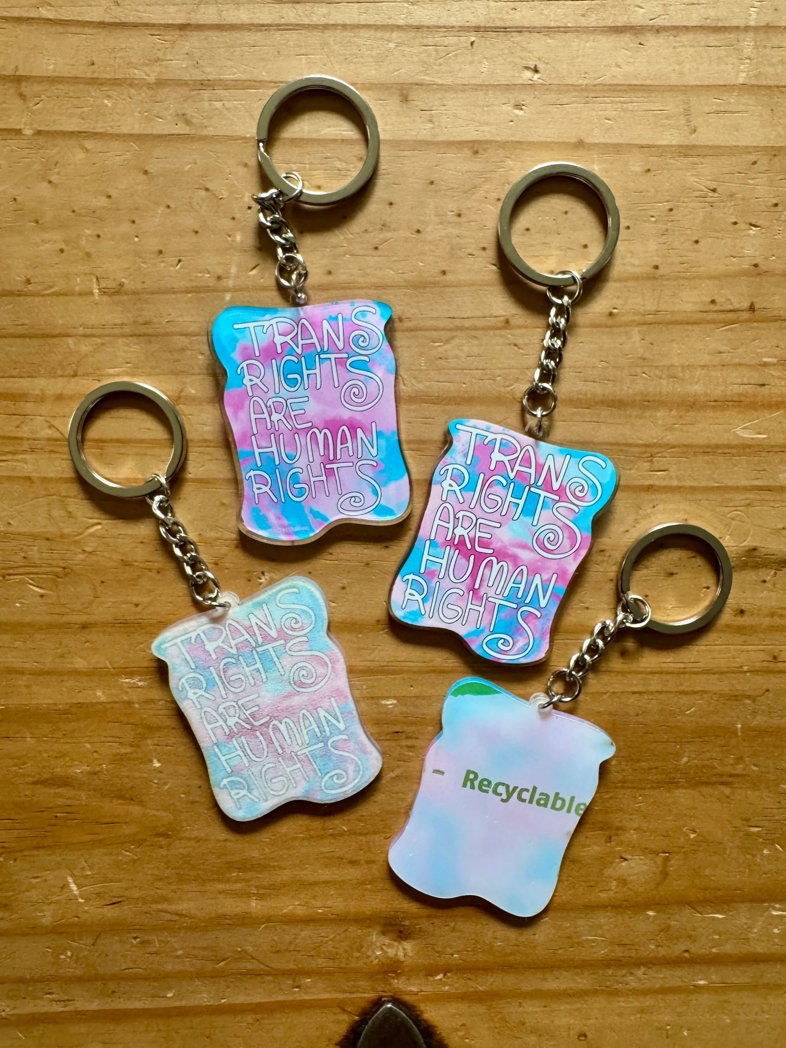 Trans Rights Are Human Rights Keychain