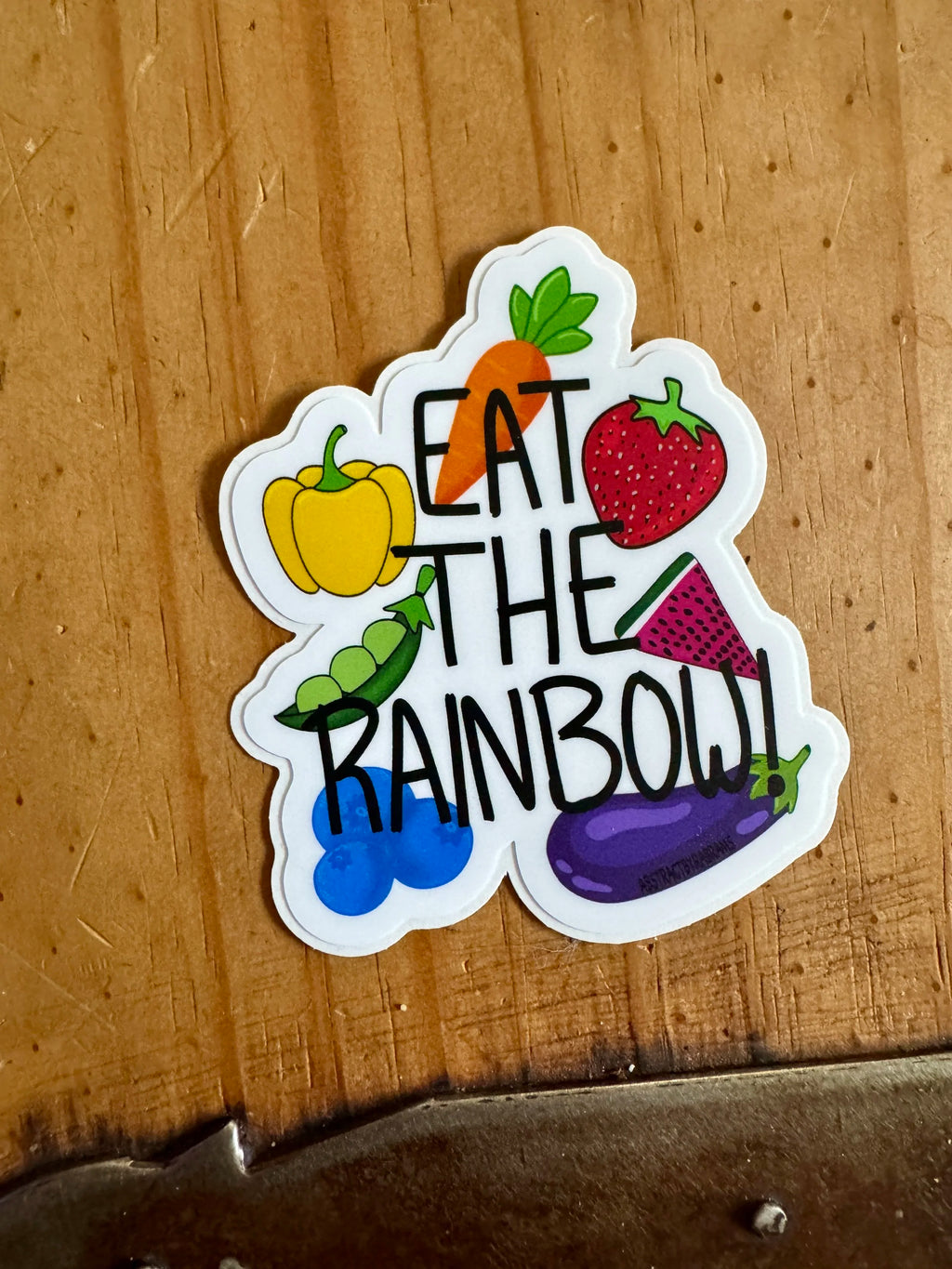 Eat The Rainbow Matte Sticker- Easy Peel - Vinyl - ~3"