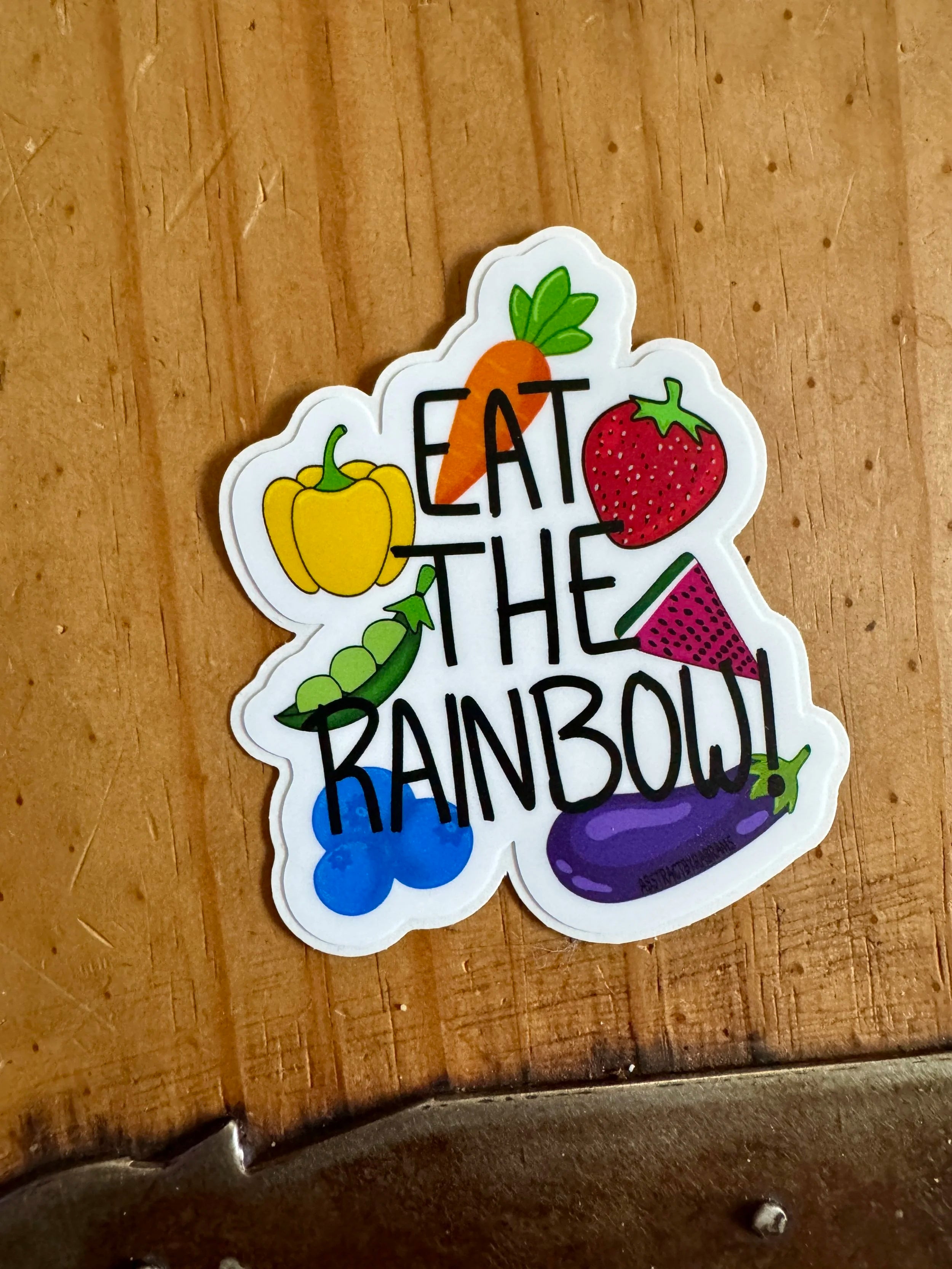 Eat The Rainbow Matte Sticker- Easy Peel - Vinyl - ~3"