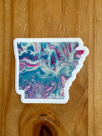 Arkansas State Trans Pride and Rainbow State Vinyl Sticker