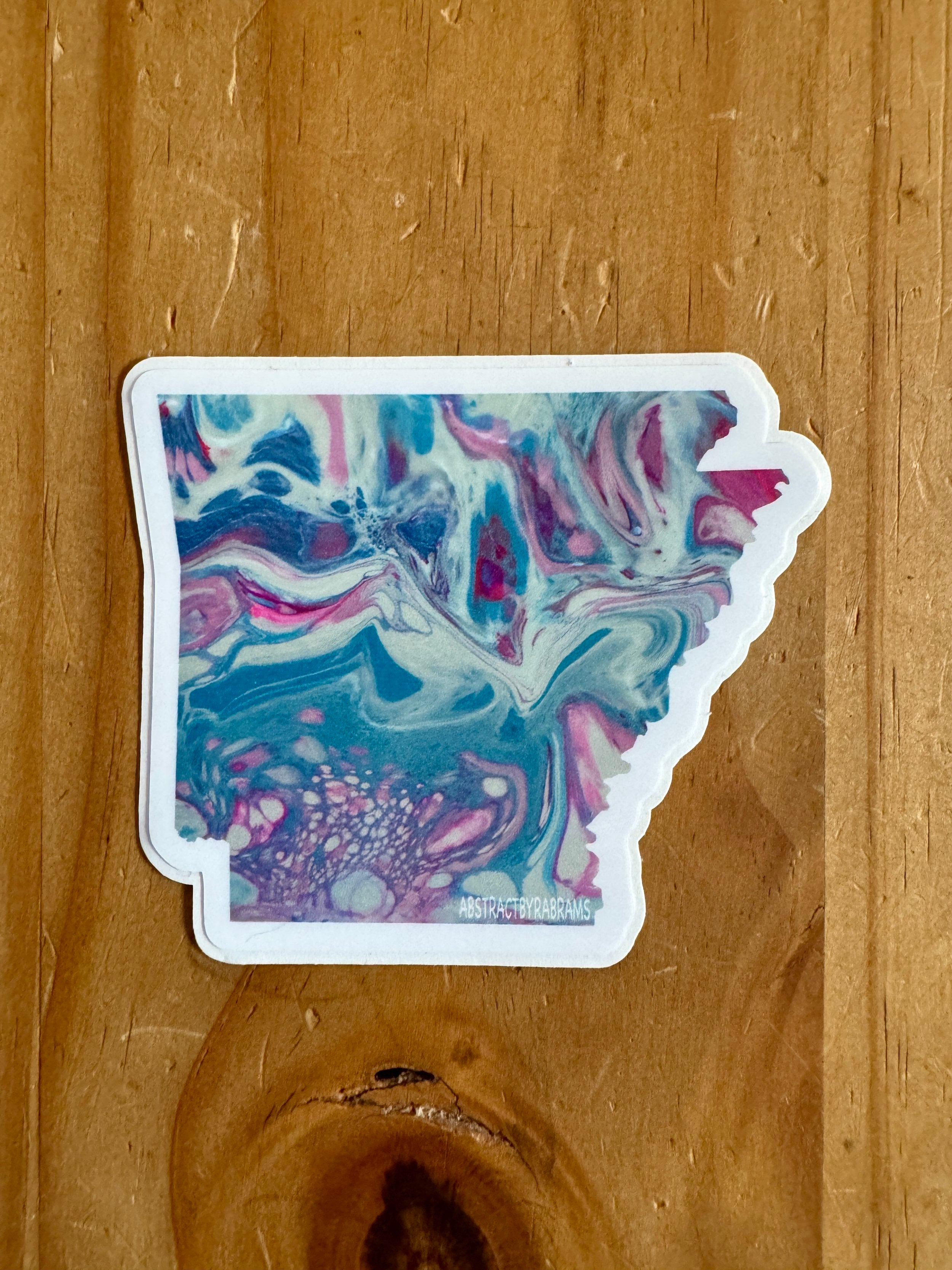 Arkansas State Trans Pride and Rainbow State Vinyl Sticker