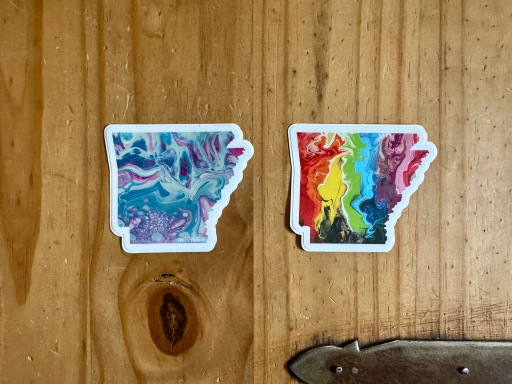 Arkansas State Trans Pride and Rainbow State Vinyl Sticker