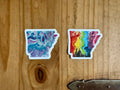 Arkansas State Trans Pride and Rainbow State Vinyl Sticker