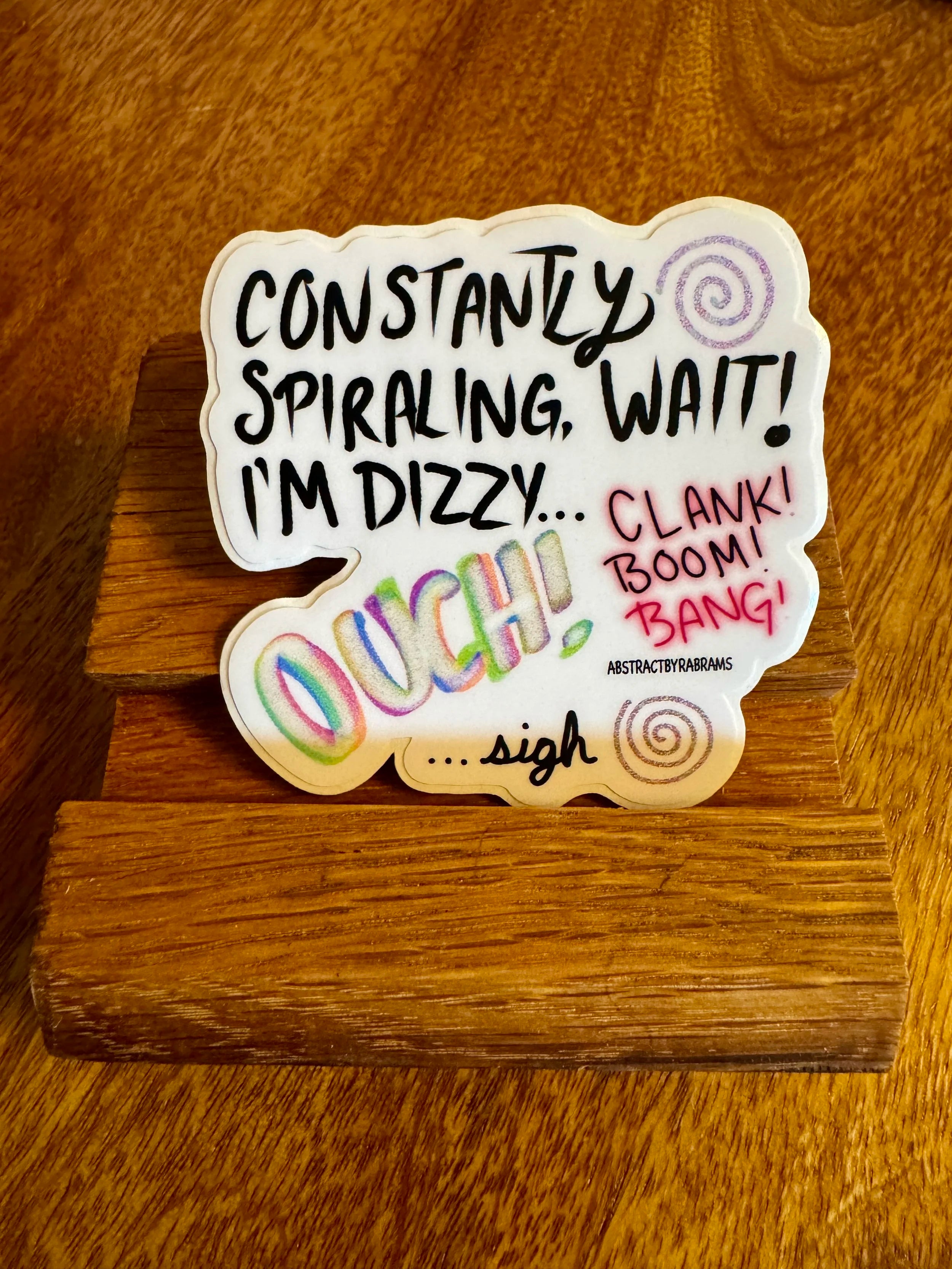 Constantly Spiraling Matte Sticker- Easy Peel - Vinyl - 3"