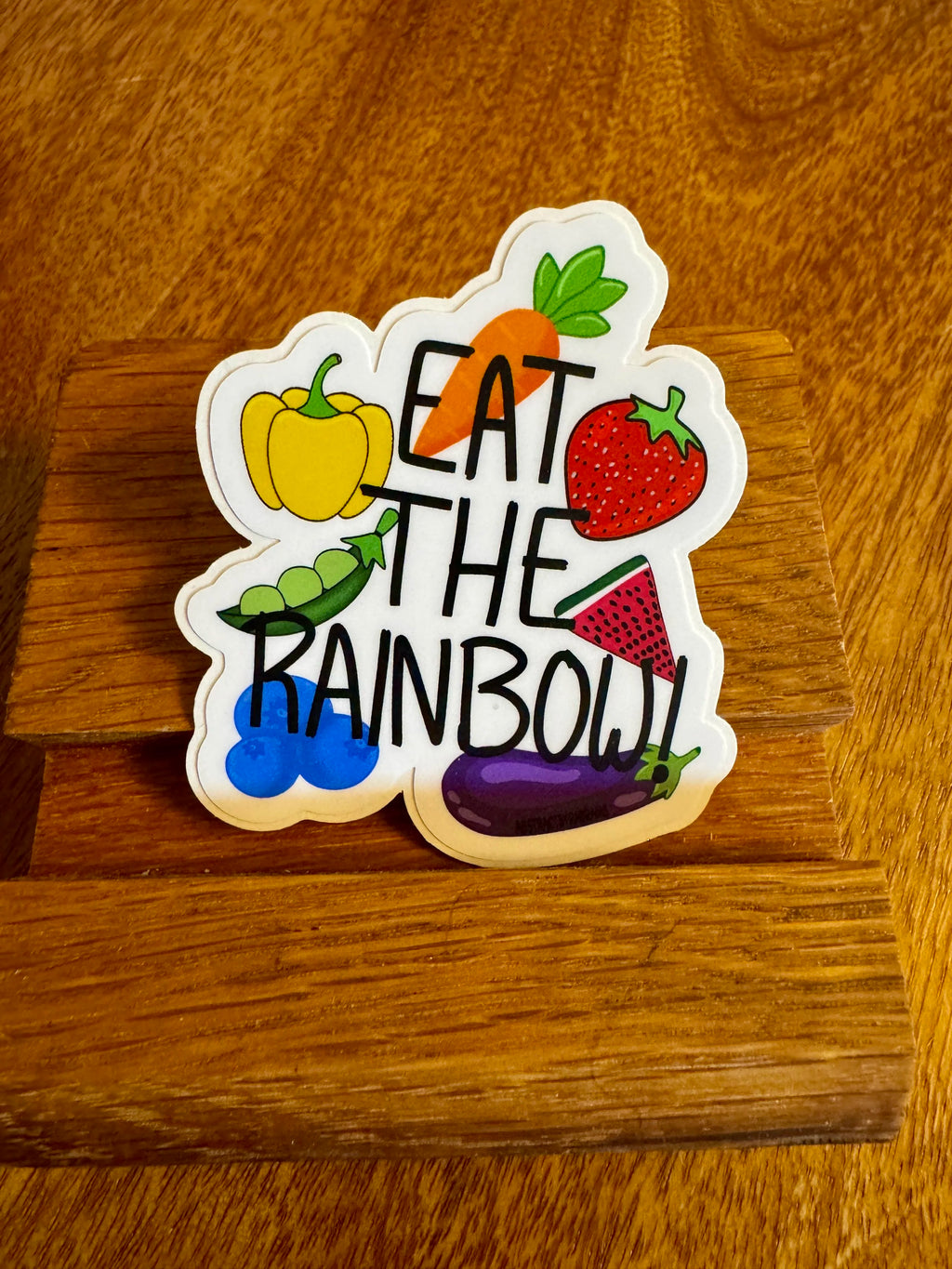 Eat The Rainbow Matte Sticker- Easy Peel - Vinyl - ~3"