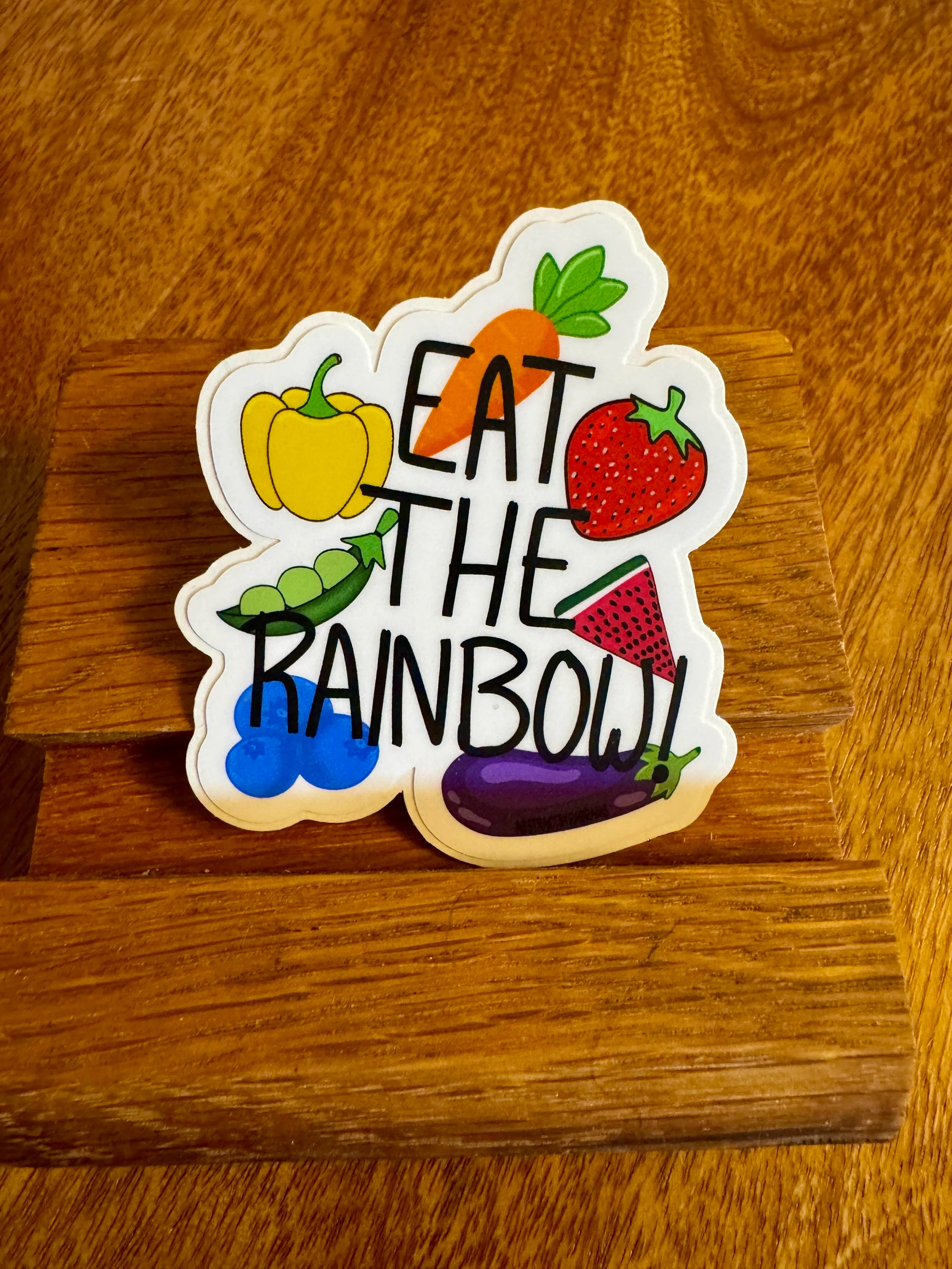 Eat The Rainbow Matte Sticker- Easy Peel - Vinyl - ~3"