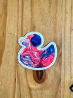 Blue, Purple, Pink Duck Sticker - Bisexual Pride - Easy Peel - Vinyl - 3"