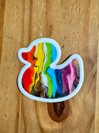 Progress Pride Rainbow Duck Sticker - Easy Peel - Vinyl - 3"