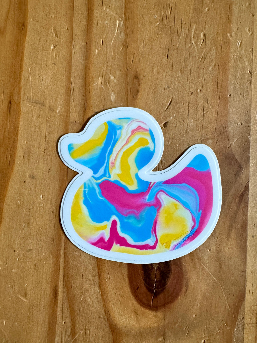 Pink, Yellow, Blue Duck Sticker - Pansexual Pride - Easy Peel - Vinyl - 3"