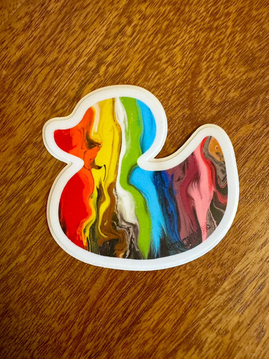Progress Pride Rainbow Duck Sticker - Easy Peel - Vinyl - 3"
