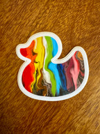 Progress Pride Rainbow Duck Sticker - Easy Peel - Vinyl - 3"
