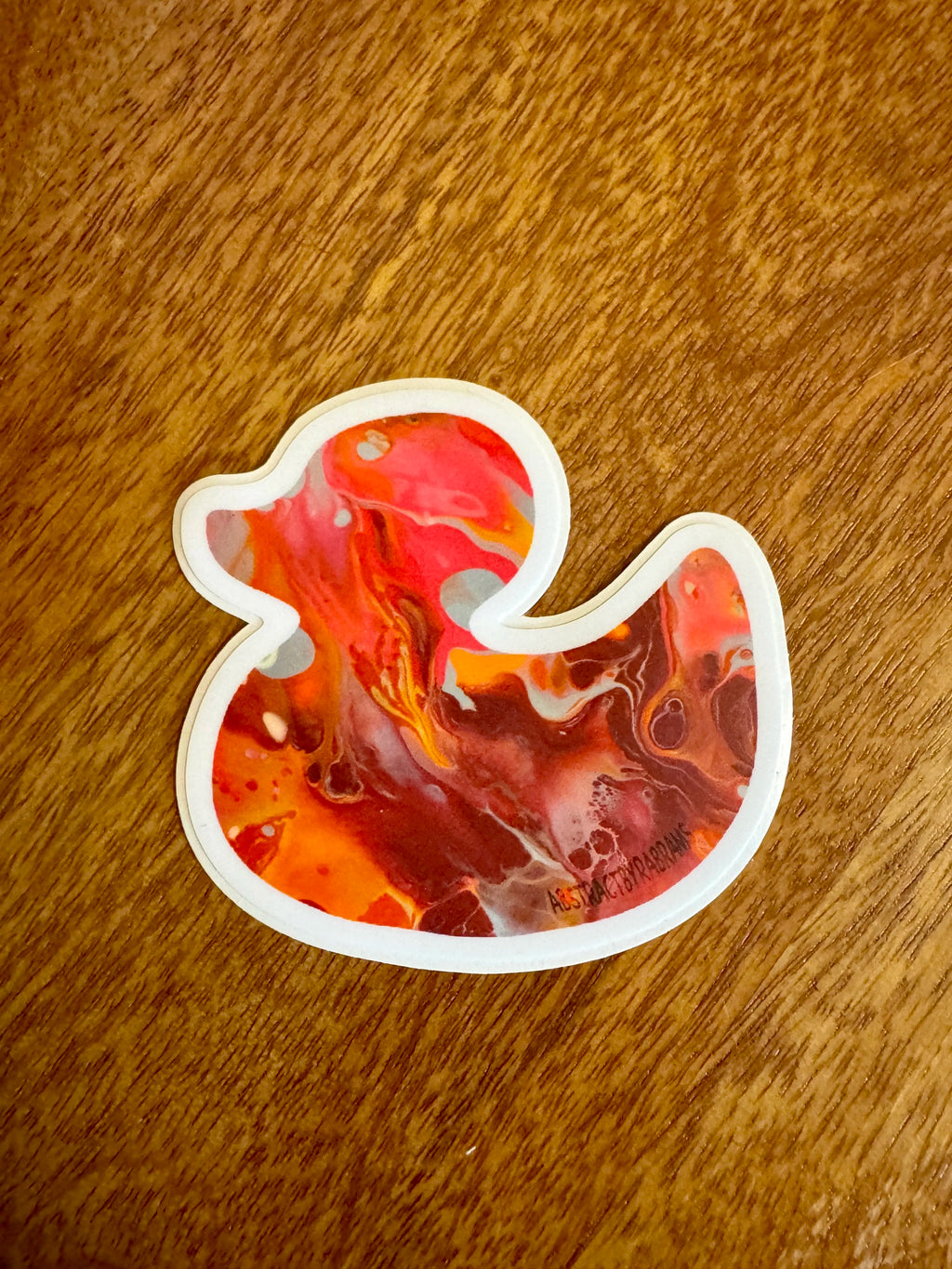 Pink and Orange Duck Sticker - Lesbian Pride - Easy Peel - Vinyl - 3"