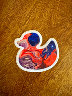 Blue, Purple, Pink Duck Sticker - Bisexual Pride - Easy Peel - Vinyl - 3"