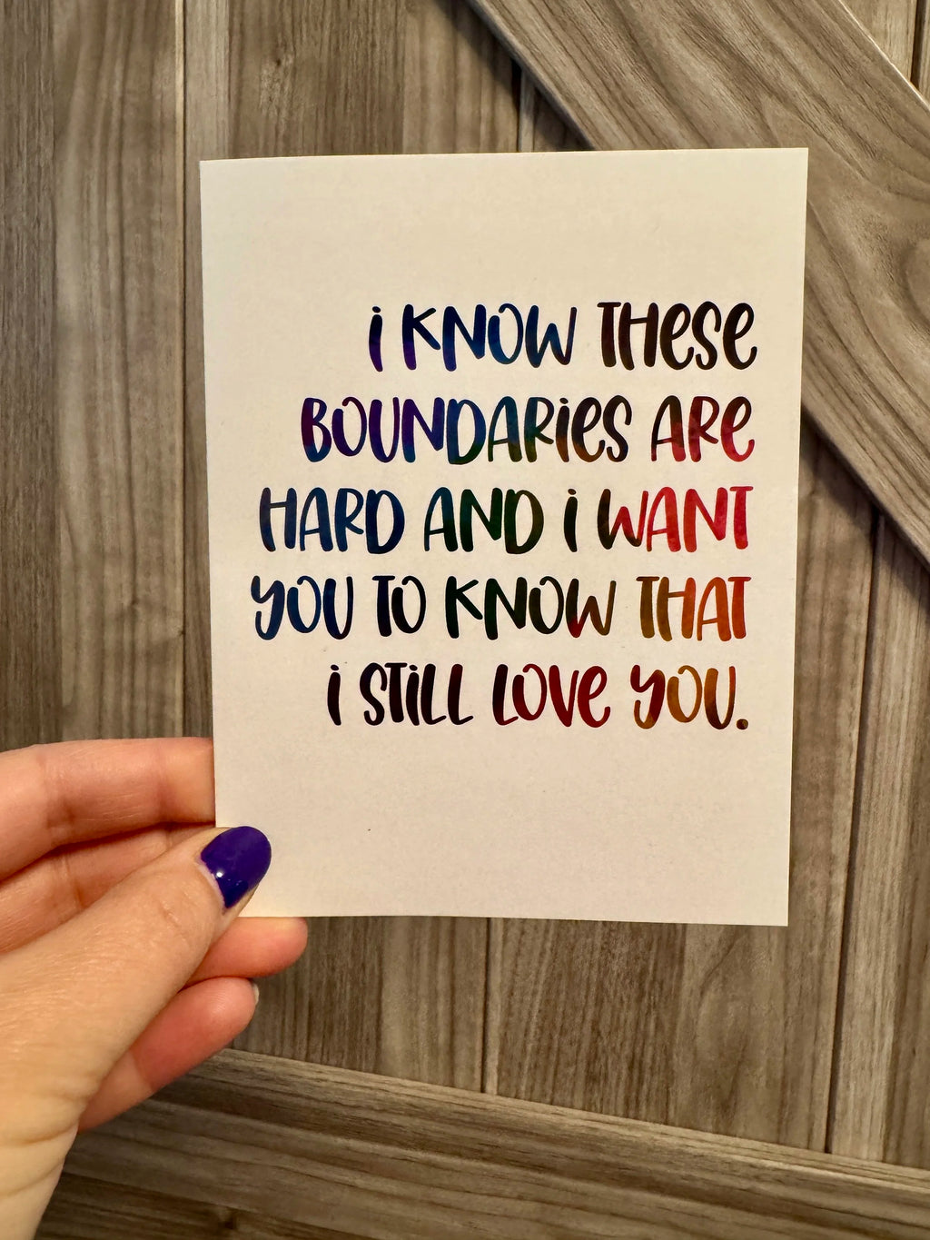 Greeting Card about Love and Boundaries - 4.25"x5.5", A2 - 100% PCW paper