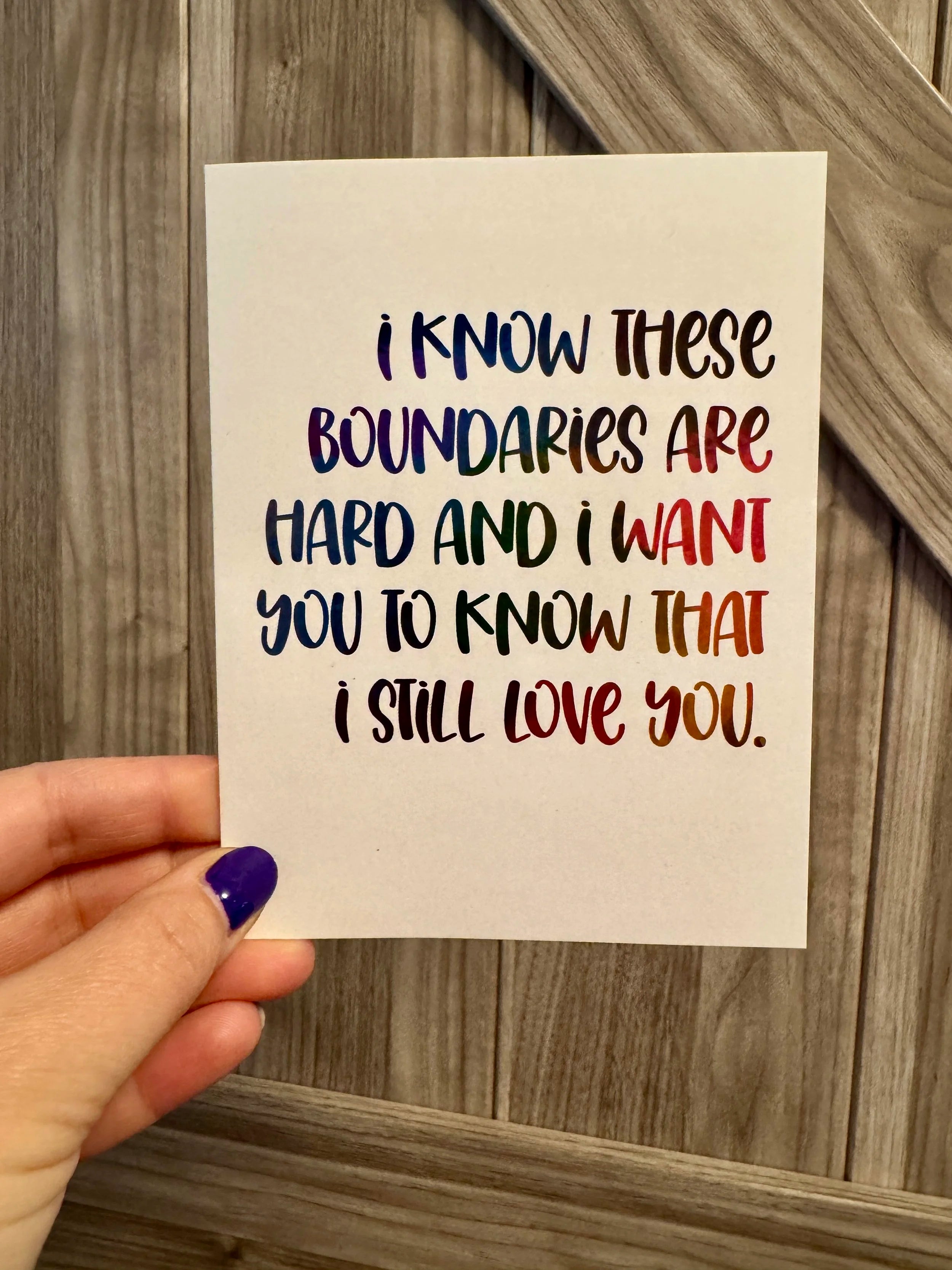 Greeting Card about Love and Boundaries - 4.25"x5.5", A2 - 100% PCW paper