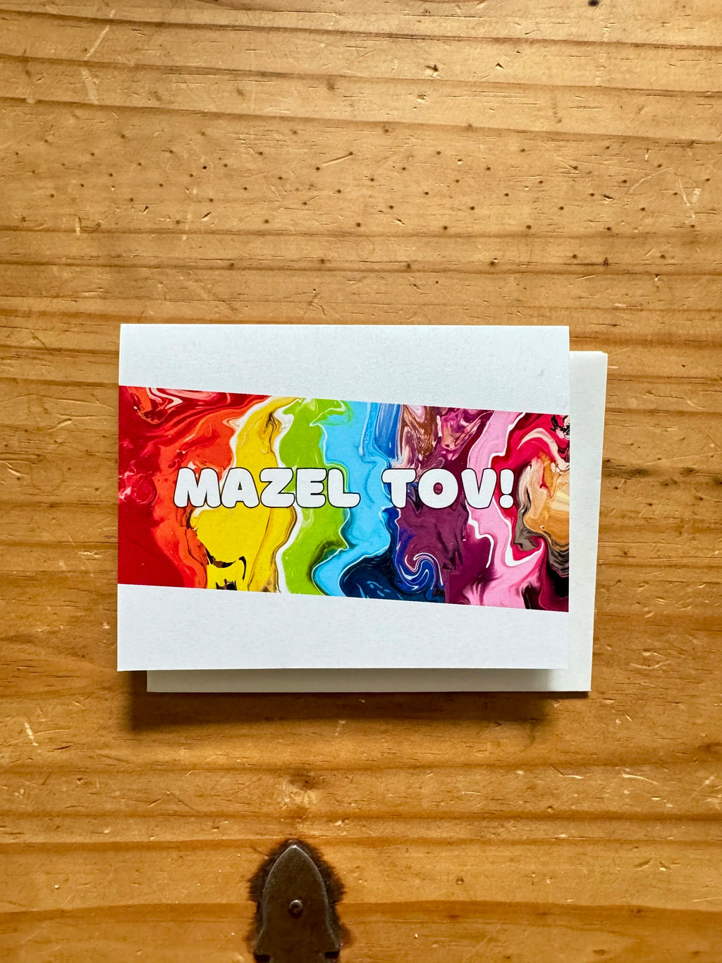 Rainbow Mazel Tov Greeting Card - A2