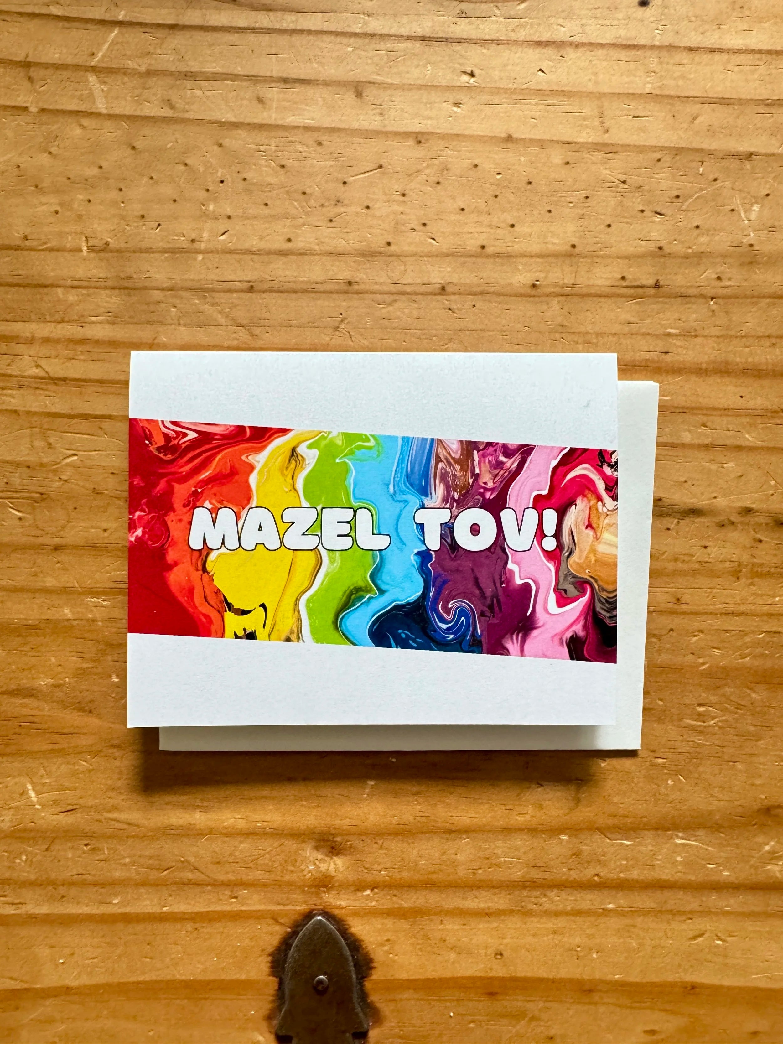 Rainbow Mazel Tov Greeting Card - A2