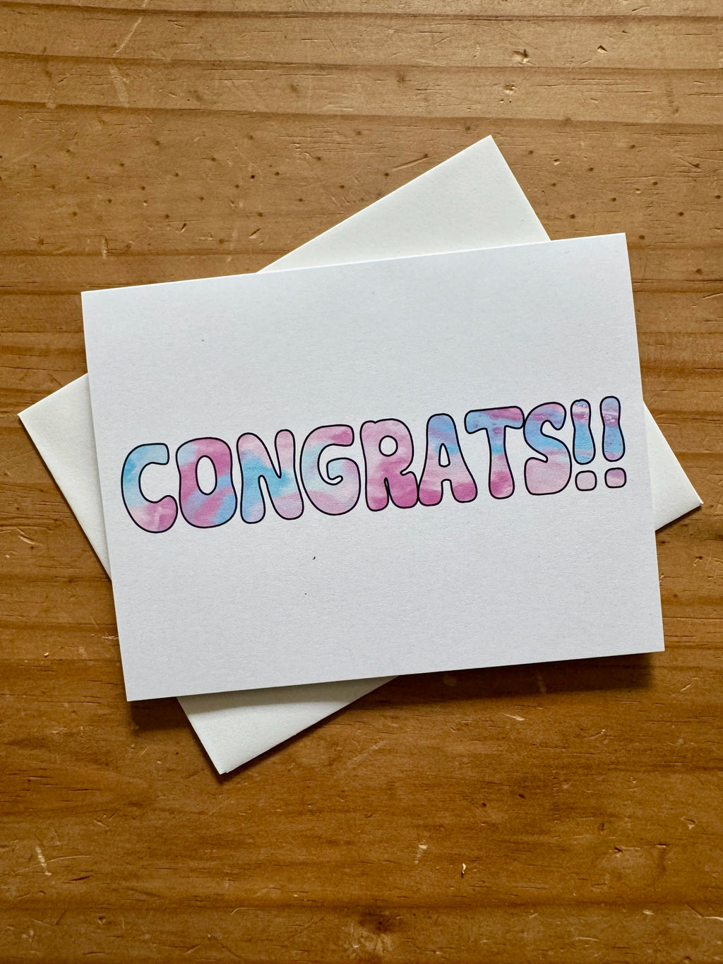 Pink and Blue Congrats Card - Trans Pride - A2