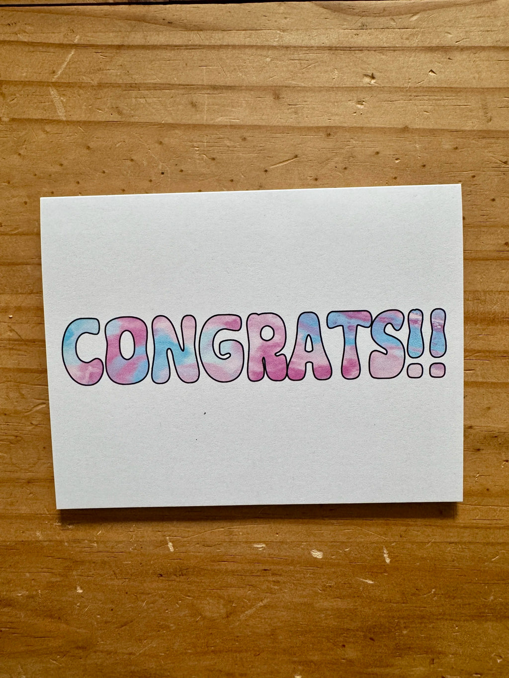 Pink and Blue Congrats Card - Trans Pride - A2