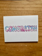Pink and Blue Congrats Card - Trans Pride - A2
