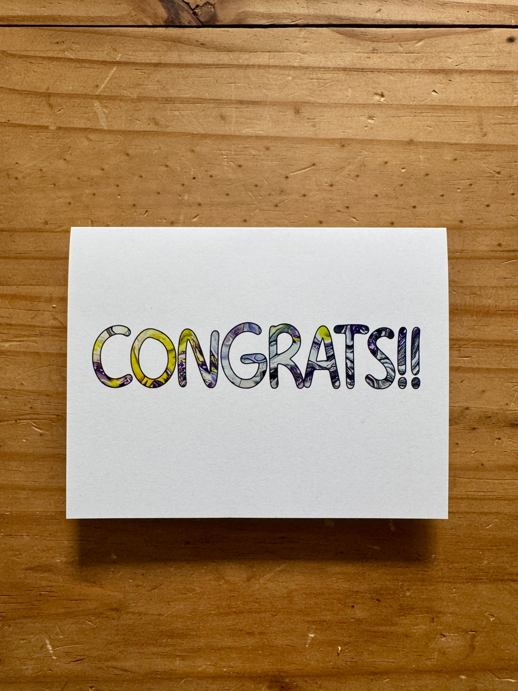 Purple and Yellow Congrats Card - Nonbinary Pride