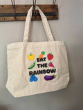 Eat The Rainbow - XL Tote Bag with a Zipper and inner pocket