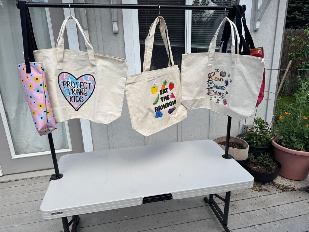 Eat The Rainbow - XL Tote Bag with a Zipper and inner pocket