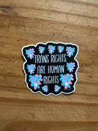 Trans Rights are Human Rights Floral Vinyl Sticker