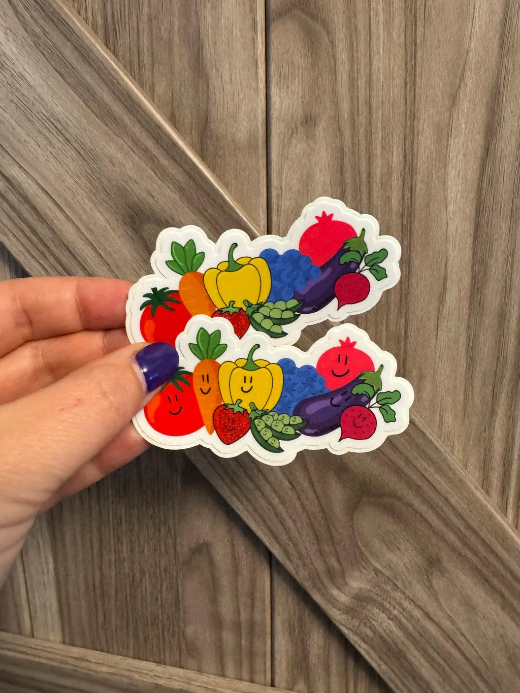 Rainbow Produce Stickers 2"x3" - Easy Peel