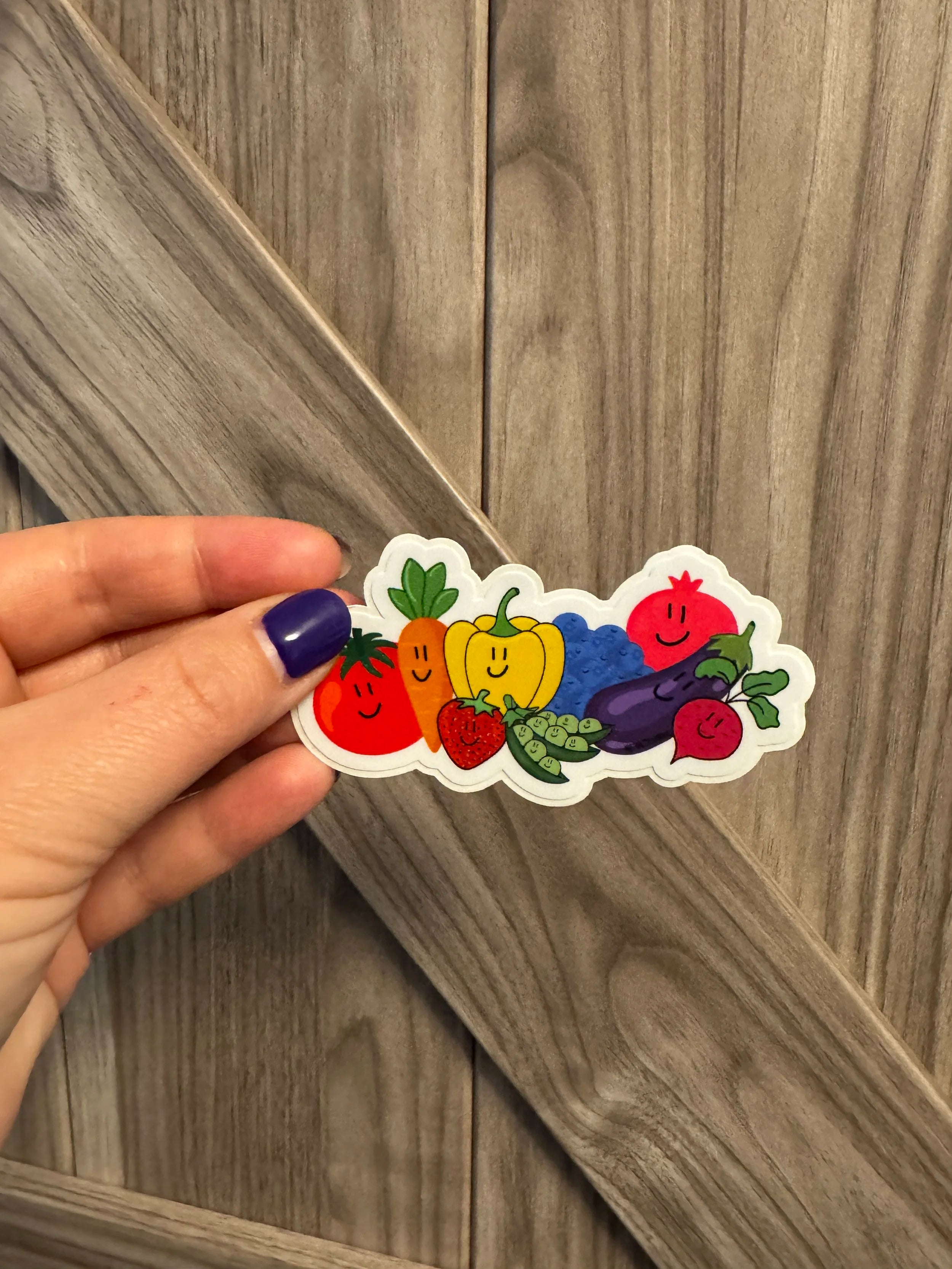 Rainbow Produce Stickers 2"x3" - Easy Peel