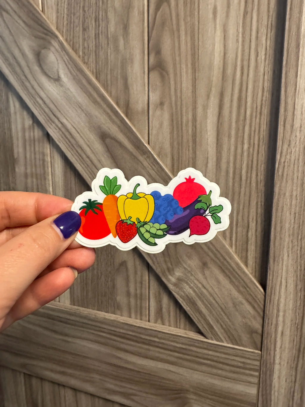 Rainbow Produce Stickers 2"x3" - Easy Peel