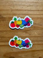 Rainbow Produce Stickers 2"x3" - Easy Peel