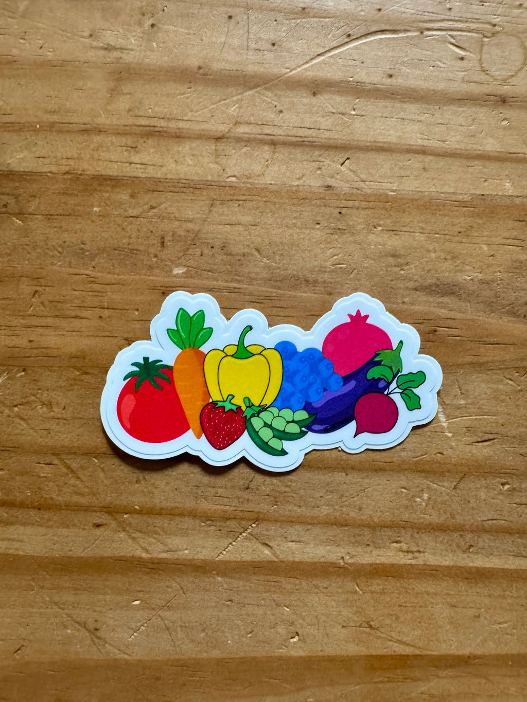 Rainbow Produce Stickers 2"x3" - Easy Peel