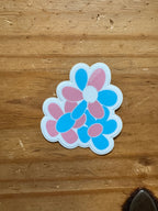 Trans Pride Flower Sticker - 2.5" - Easy Peel