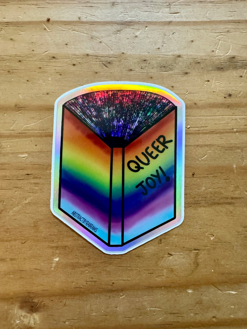 Rainbow, Holographic Queer Joy Book Sticker