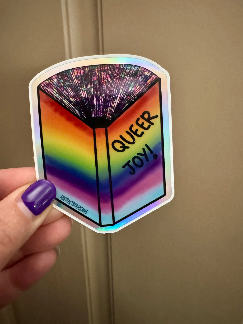 Rainbow, Holographic Queer Joy Book Sticker