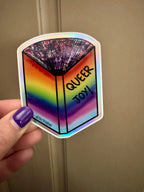Rainbow, Holographic Queer Joy Book Sticker