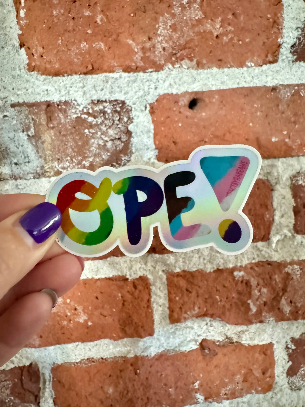 Rainbow, Holographic Ope Sticker