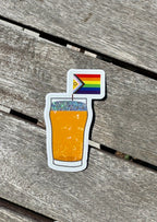 Rainbow Glittery Beer Sticker