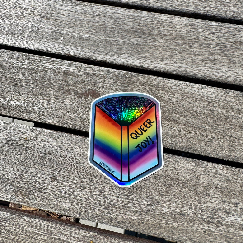 Rainbow, Holographic Queer Joy Book Sticker