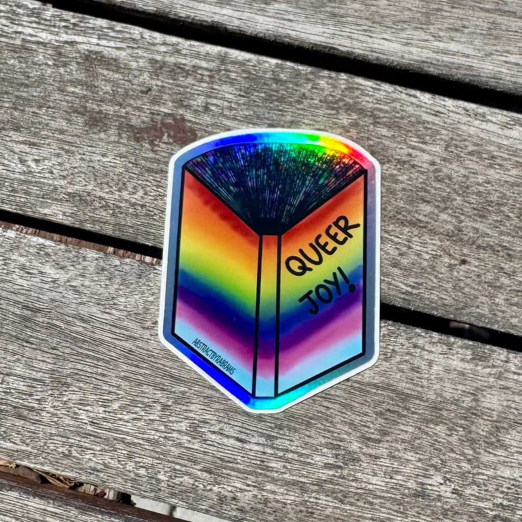 Rainbow, Holographic Queer Joy Book Sticker