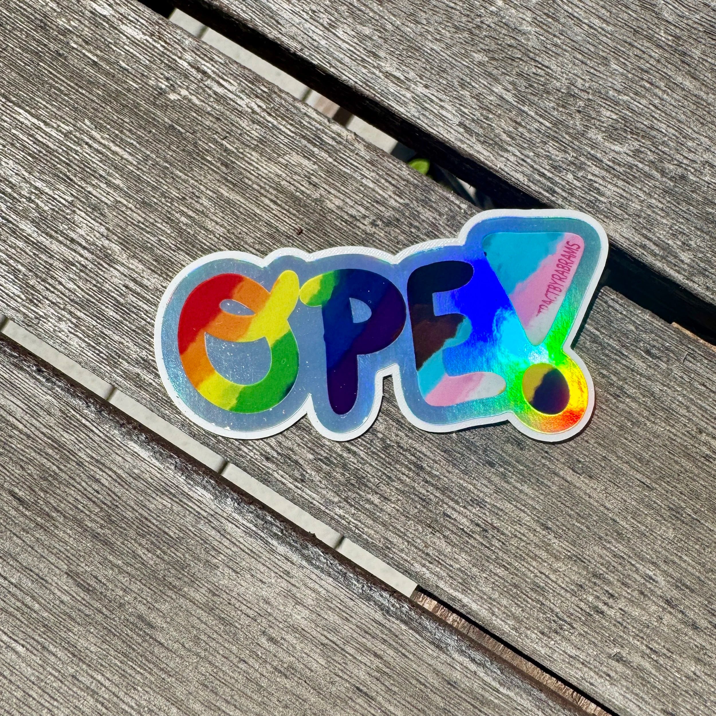 Rainbow, Holographic Ope Sticker